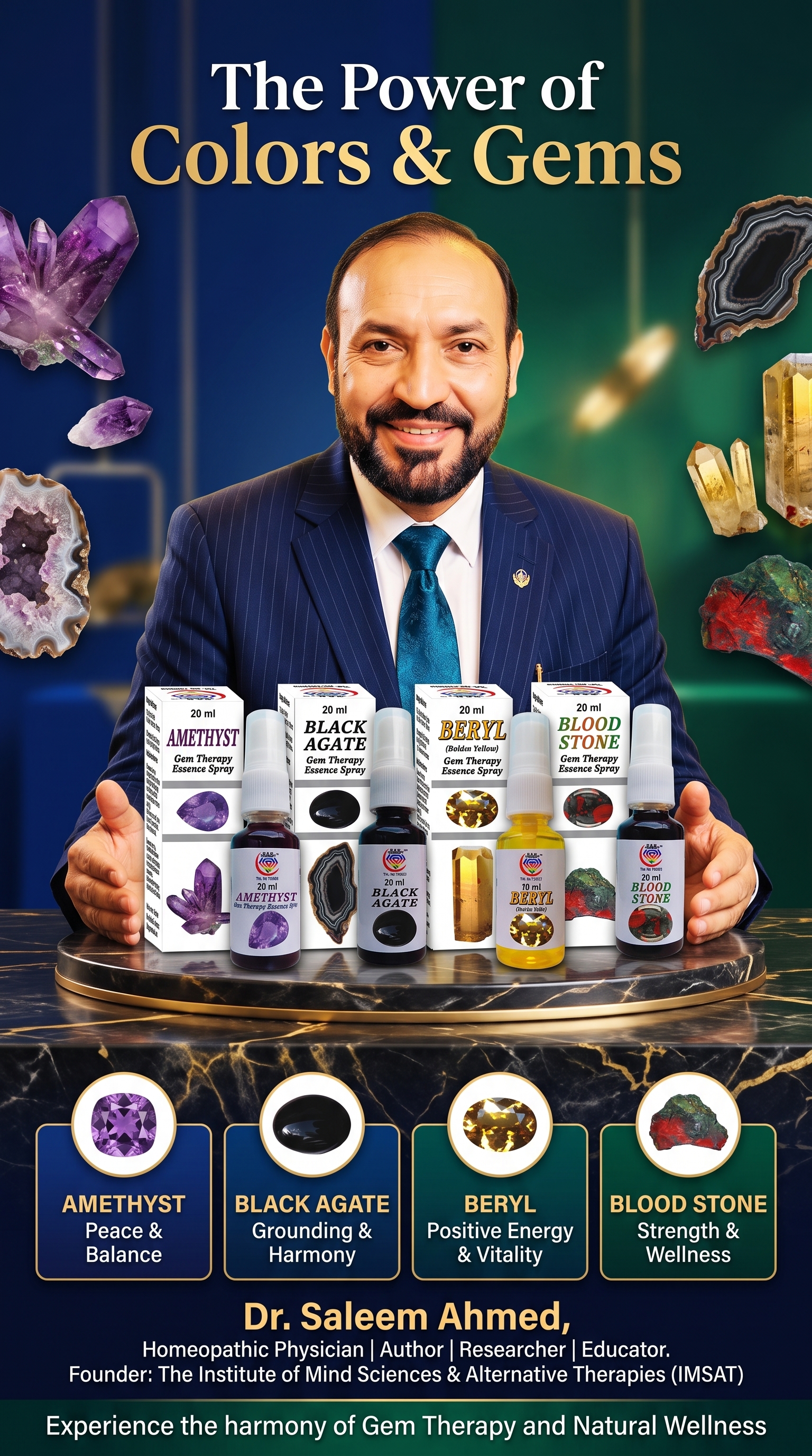 Dr Saleem Ahmed with Products